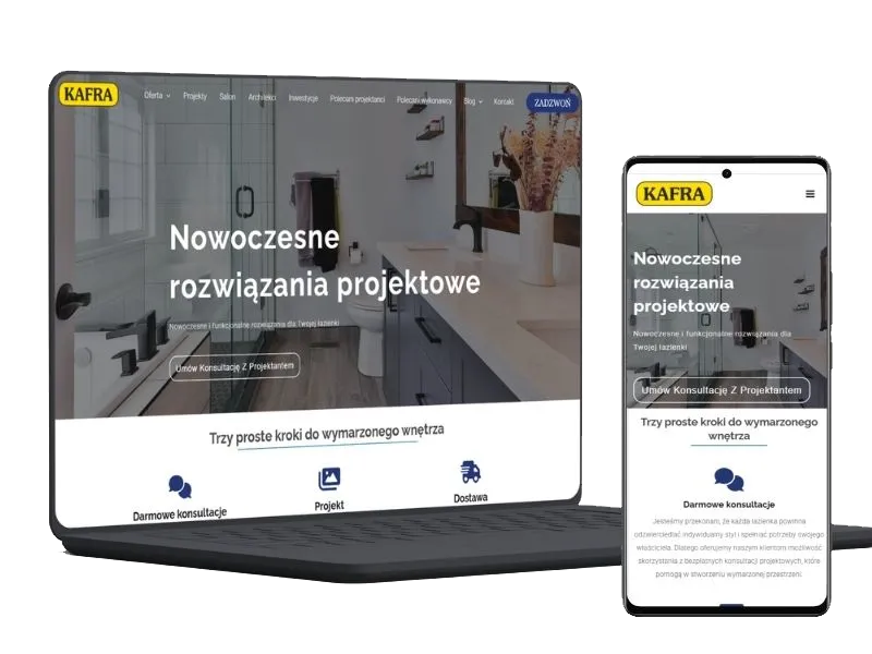 Strona Salonu z wyposażeniem łazienek Kafra